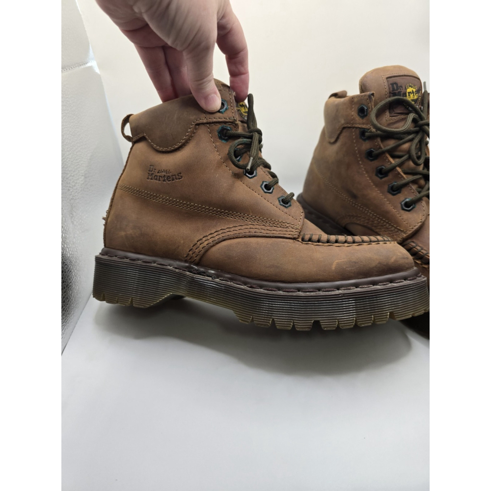 DR. MARTENS Womens Chunky Brown Leather Lace Boots. Worn 1 Time Size 5 - Picture 7 of 14